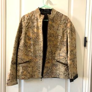 Chico’s Leather Jacket w/reversible snakeskin